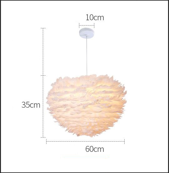 Đèn chùm KIPLO lông vũ kiểu dáng độc đáo, hiện đại loại 60cm với 3 chế độ ánh sáng - kèm bóng LED chuyên dụng.