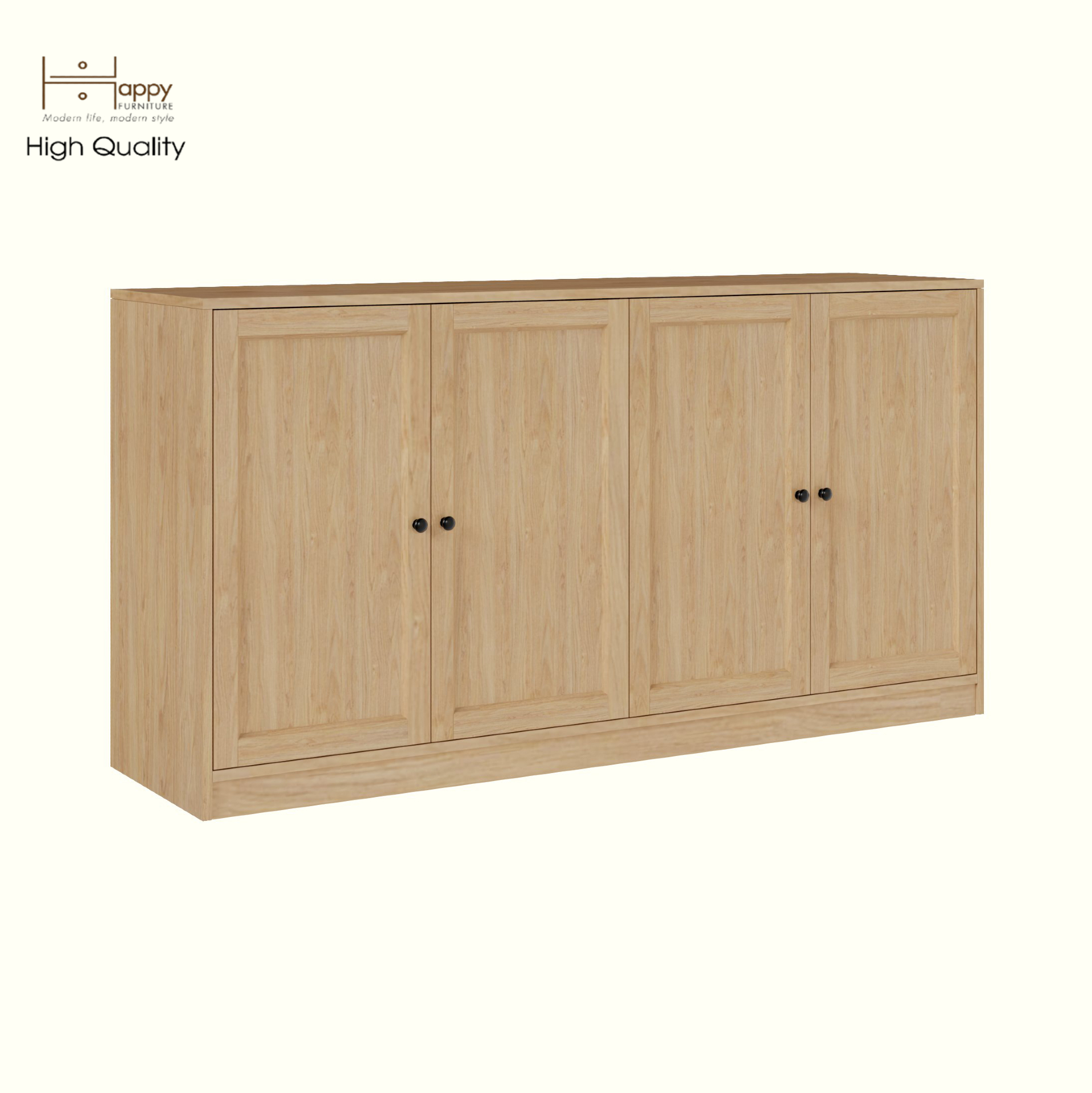 HAPPY FURNITURE , MATTA - Tủ lưu trữ 4 cánh mở , TCM_211 , 160cm x 40cm x 82cm DxRxC