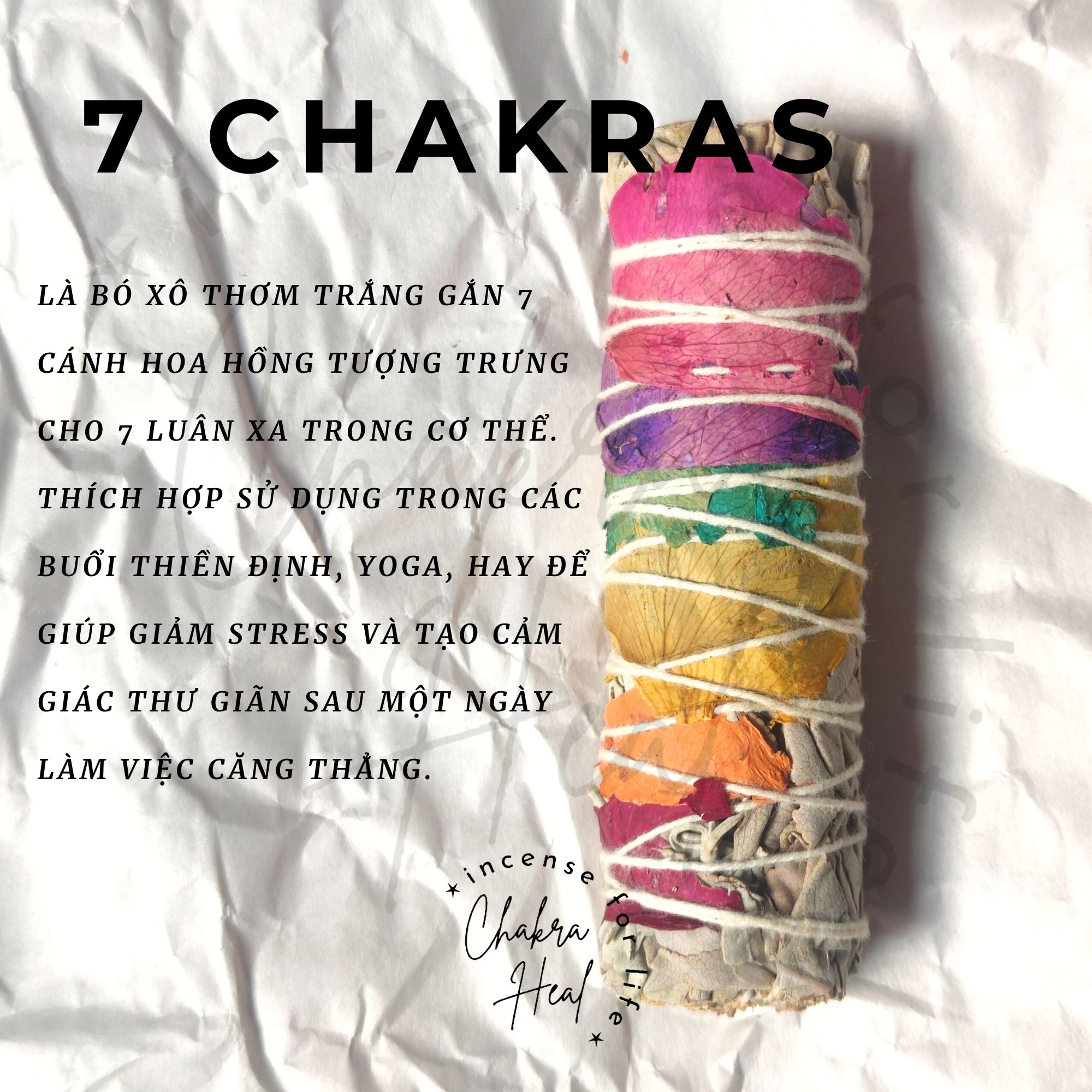 Chakra Sage Xô Thơm Cầu Vồng 7 Màu, Thảo Mộc Mở Luân Xa Giúp Tinh Thần Thư Giãn Cân Bằng Năng Lượngl Chakra Heal Incense