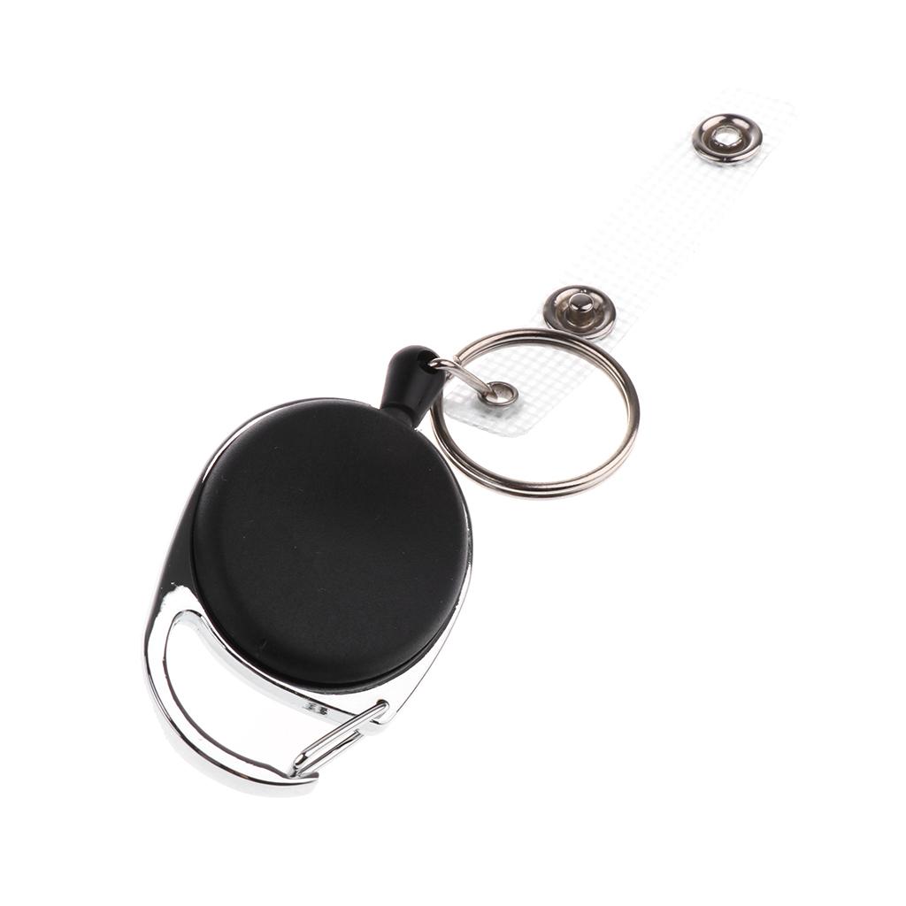 2pcs Key Retractable Clip Keychain Pull Reel Key Ring ID Cards Badge Holder