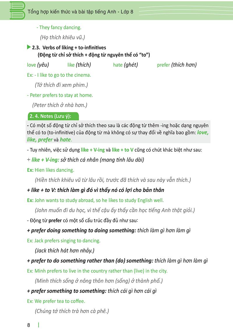 Sách Tổng Hợp Kiến Thức Và Bài Tập Tiếng Anh - Lớp 8