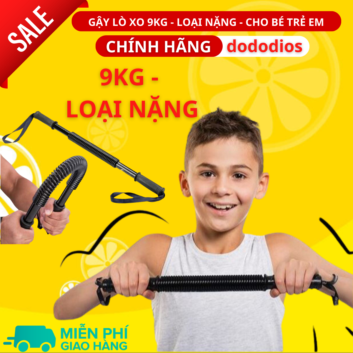 Gậy lò xo tập cơ tay 9kg cho trẻ em - thanh lò xo tập cơ tay 9kg cho bé - gậy lò xo 9kg trẻ em - Chính hãng dododios