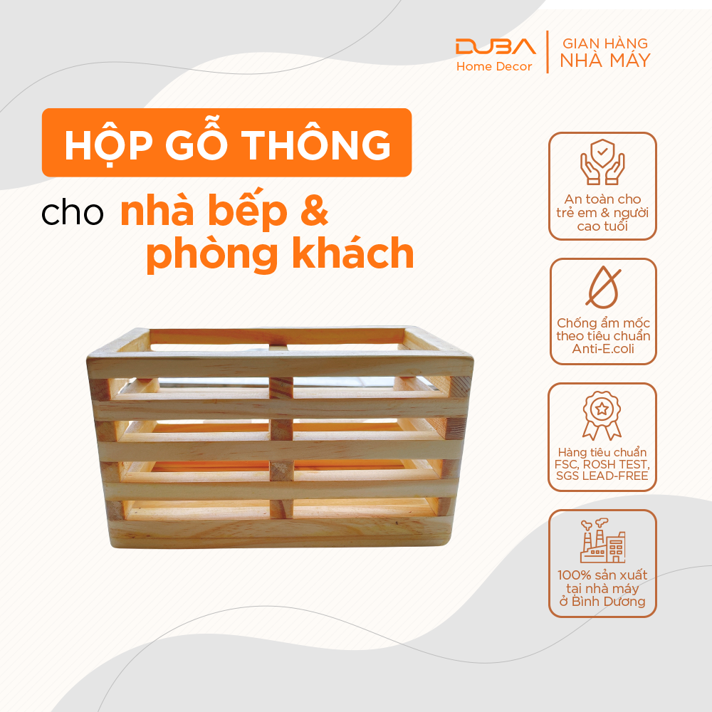 Hộp đựng bút để bàn, ống cắm bút viết văn phòng phẩm, ống cắm đũa bằng gỗ tự nhiên chuẩn xuất khẩu - DUBA