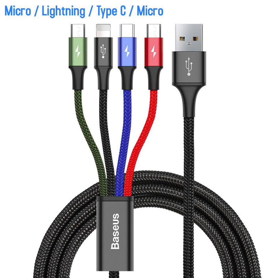 Cáp sạc đa năng Baseus Rapid Series 4 trong 1 -hàng Chính Hãng