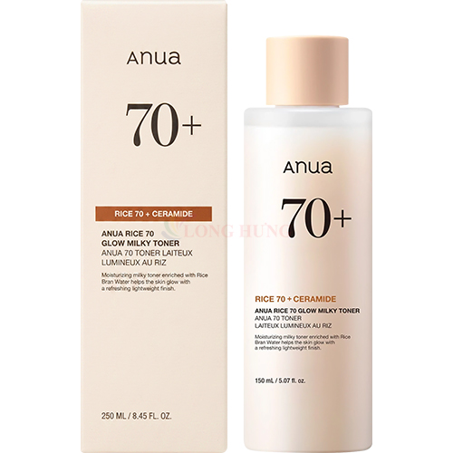 Nước hoa hồng dưỡng sáng Anua Rice 70 Glow Milky Toner (250ml) - Hàng chính hãng