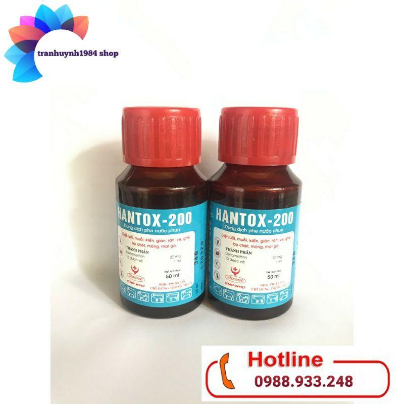 Hantox-200 lọ 50ml chuyên gia diệt tận gốc ruồi, muỗi, ve Chó, bọ chét Chó mèo, mạt gà