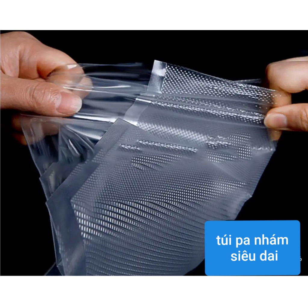 Túi hút chân không thực phẩm bộ 100 túi hút chân không 1 mặt nhám túi nhám hút chân không
