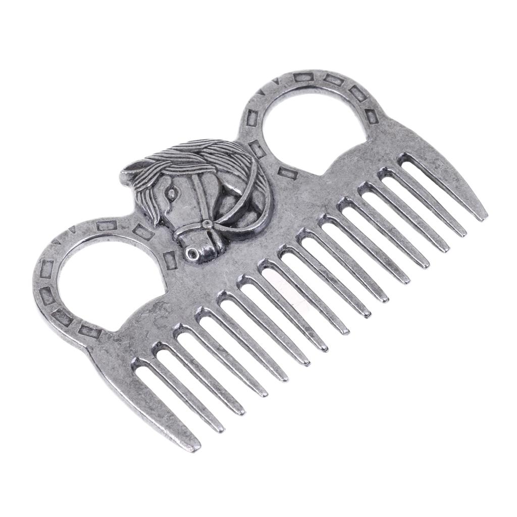 Stainless Steel Polished Horse Pony Grooming Comb Tool Currycomb Accessory