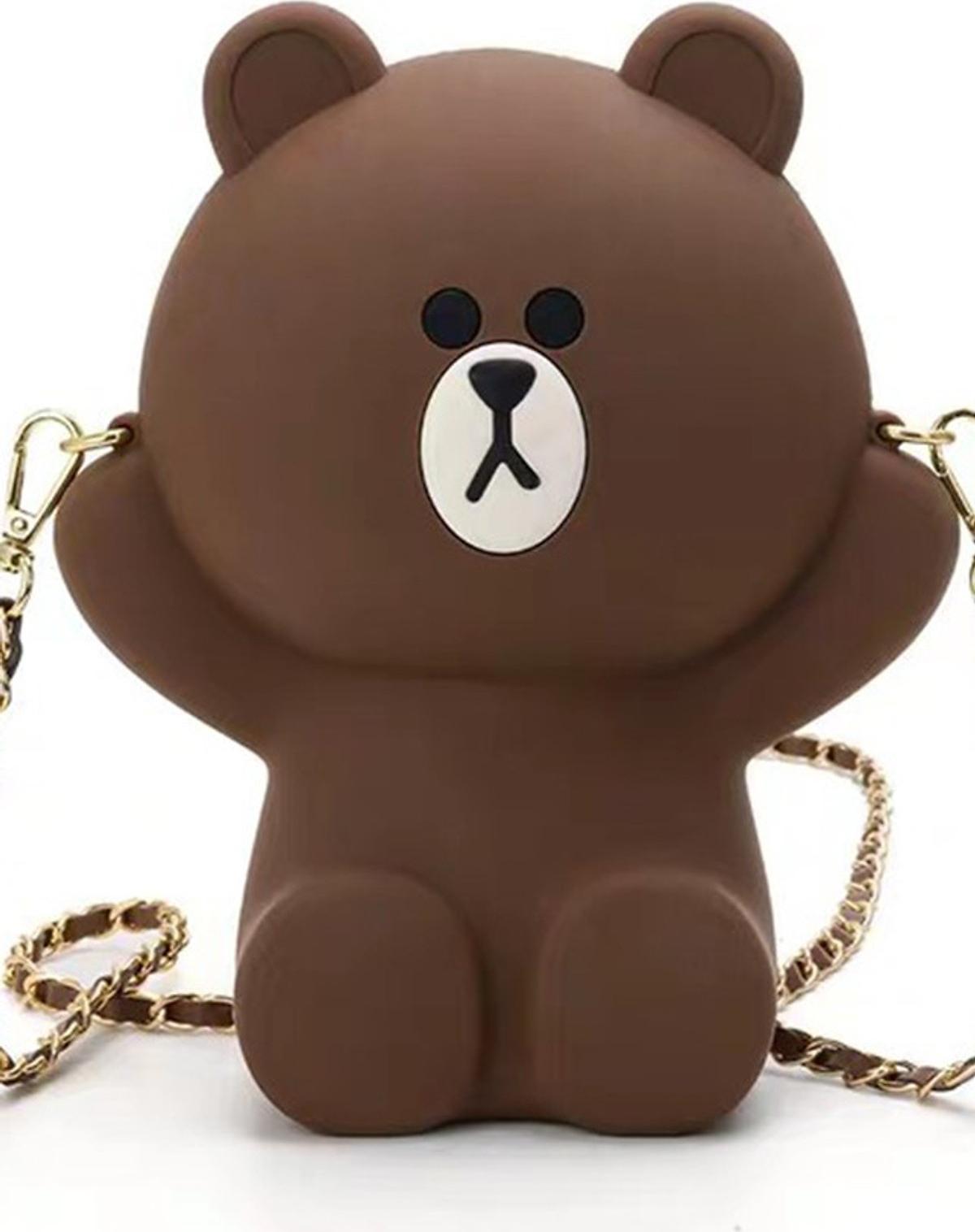 Túi đeo chéo Gấu Brown silicon siêu dễ thương