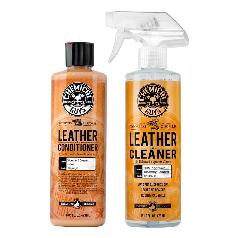 Bộ sản phẩm chăm sóc ghế da chuyên nghiệp CHEMICAL GUYS LEATHER CARE CLEAN &amp; CONDITION - (2 chai) 473ml