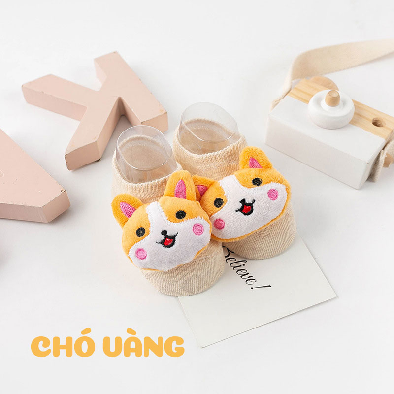 Tất Hình Thú Cổ Ngắn Chống Trơn Trượt Cho Bé Trai Bé Gái Siêu Dễ Thương