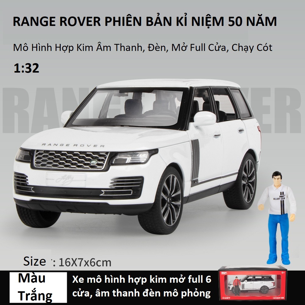 Xe Mô Hình Hợp Kim Range Rover Phiên Bản Kỉ Niệm 50 Năm_Tỉ Lệ 1:32 Quà Tặng Đồ Chơi Cho Bé Hoặc Trưng Bày