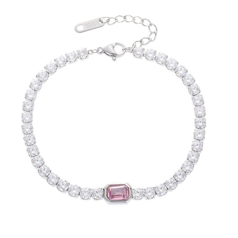 Lắc Tay Nữ Đính Đá Zircon Titan Ko Đen TT 4284
