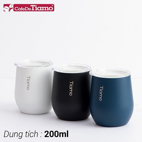 Ly cà phê trà inox phủ sứ chân không Tiamo 200ml