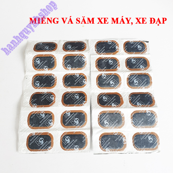 Hộp 24 miếng vá săm xe máy, xe đạp và tuýp keo 20ml