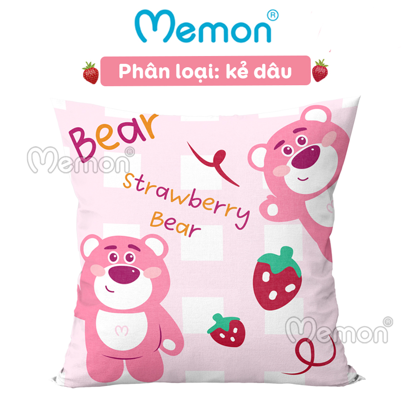 Gối Tựa Lưng Gấu Lotso Hugging Bear 40cm x 40cm Cao Cấp Memon