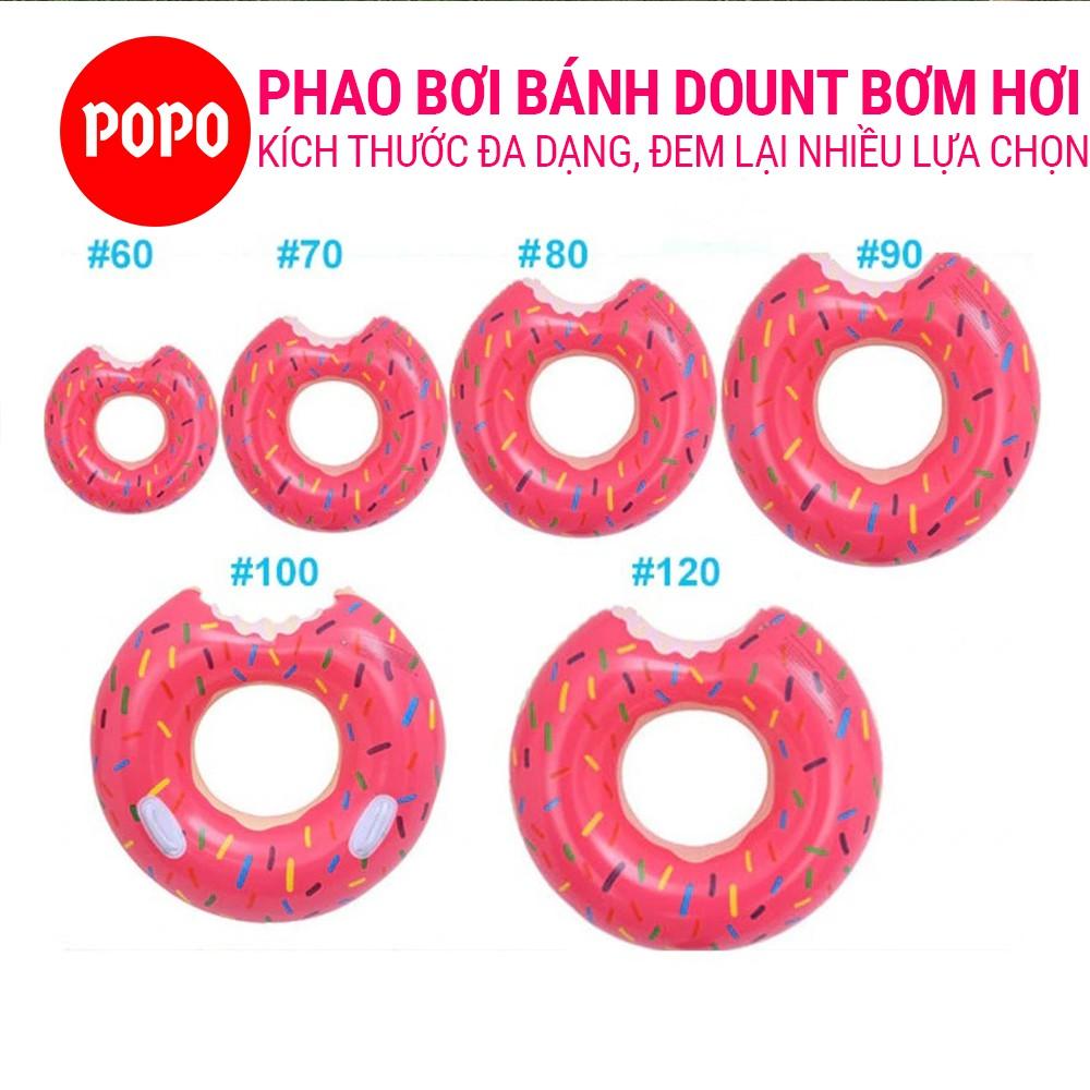 Phao bơi bơm hơi bánh donut chất liệu dầy dặn, hoa văn đẹp mắt, kích cỡ đa dạng phù hợp mọi lứa tuổi SPORTY