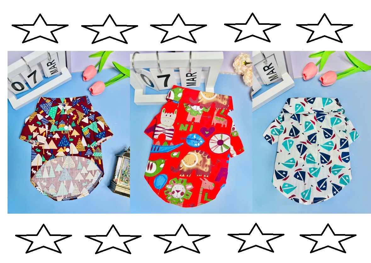 ÁO SƠ MI HOẠ TIẾT DỄ THƯƠNG TỪ 0.5-15KG DÀNH CHO THÚ CƯNG CHÓ MÈO