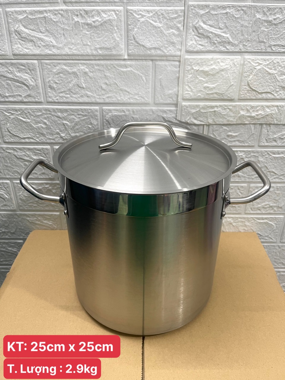 Nồi Inox 2 Quai Cao Cấp 3 Đáy _ Dung Tích: 12 Lít _