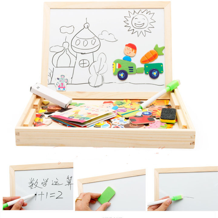 Bảng Ghép Hình Nam Châm Gỗ Cho Bé Yêu Sáng Tạo + Tăng Vòng Chống Muỗi