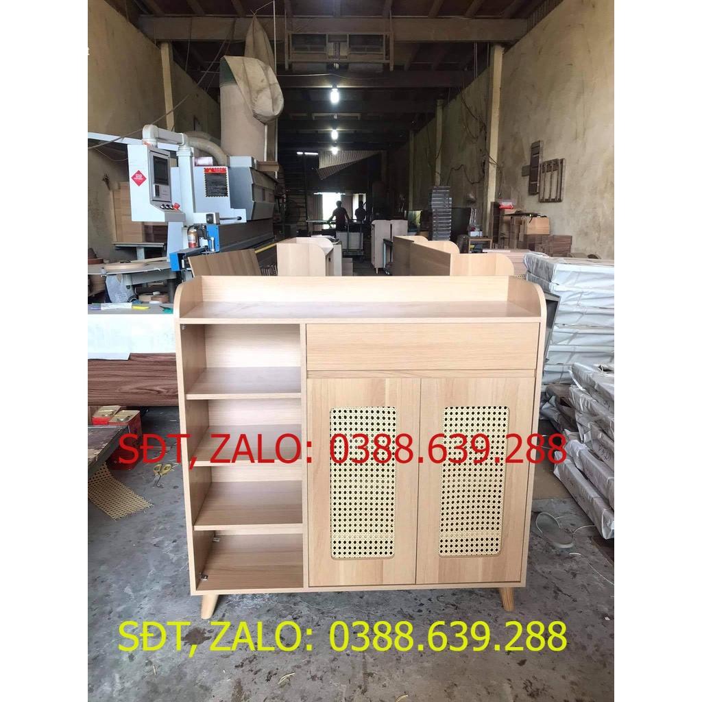 Tủ giày cánh mây - Màu nâu đậm,Ngang 100