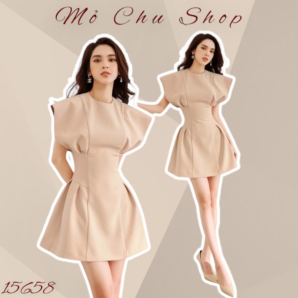 Đầm xòe xếp li eo tay cánh dơi
