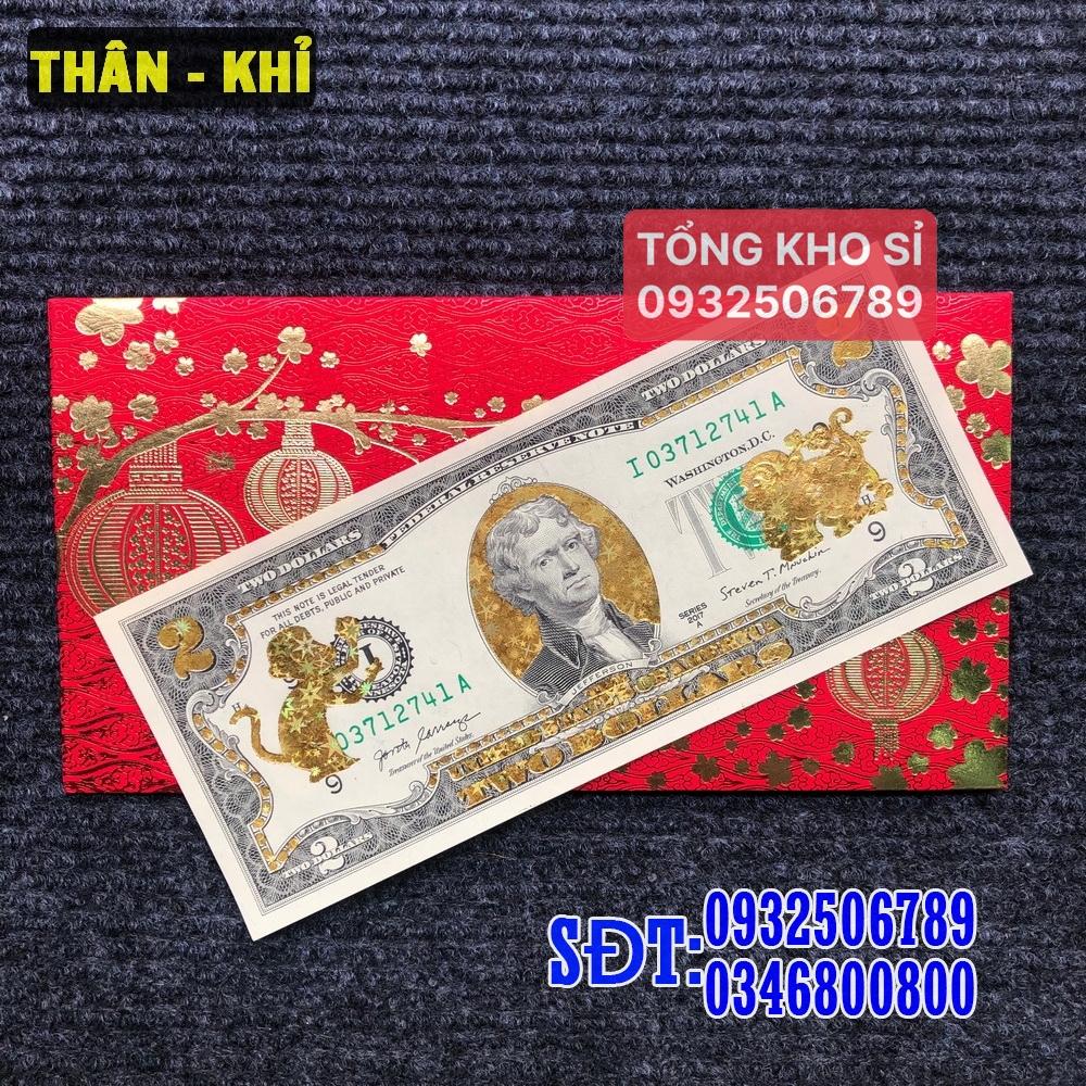 CÒN HÀNG] Tờ 2 USD Mạ Vàng 12 Con Giáp 3D TUỔI KHỈ cực chất làm ...