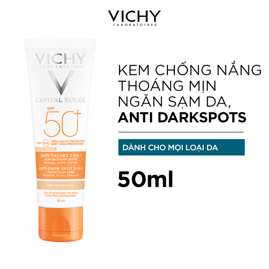 Bộ Kem Chống Nắng (Có Màu) Ngăn Sạm Da Và Giảm Thâm Nám Vichy Capital Soleil Anti-Daskspot