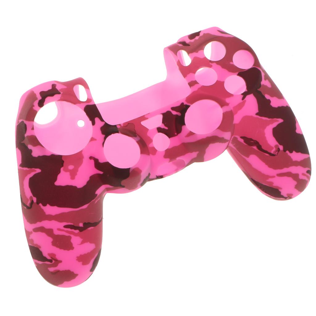 Soft Silicone Skin Cover for 4 Controller Rose + Blue