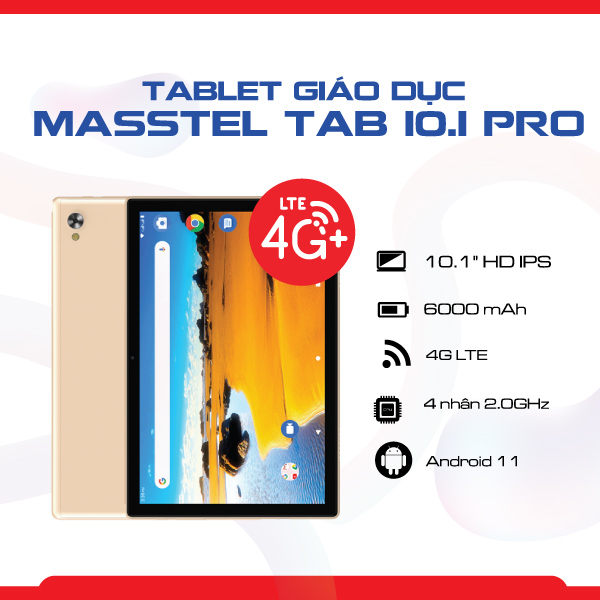 Máy tính bảng Edutab 10.1 Pro &amp; Case da tặng Hệ thống quản lý học tập &amp; kiểm soát dành cho Phụ huynh trọn đời