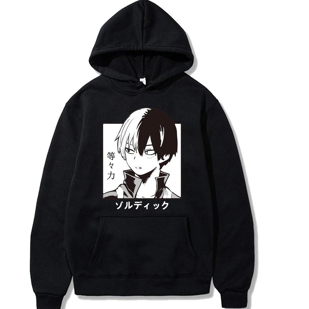 Áo Hoodie in hình Shoto Todoroki học viện anh hùng My Hero Academia 2 màu đen trắng cực HOT độc đẹp