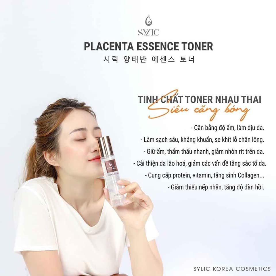 Toner Sylic Placenta Essence tinh chất nhau thai siêu căng bóng da