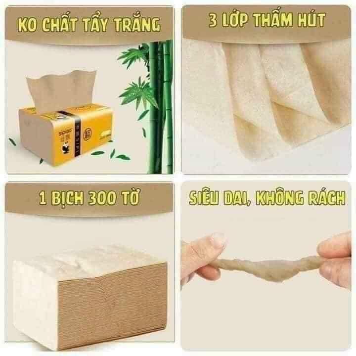 Combo 30 Gói Giấy Ăn Gấu Trúc Cao Cấp Siêu Dai - Hàng Loại 1