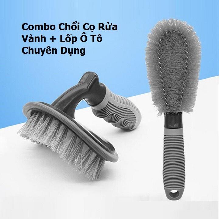 Chổi cọ rửa vành lốp ô tô, chổi vệ sinh lốp xe lazang mâm vánh bánh xe tay cầm chắc chắn dùng cho ô tô xe máy.