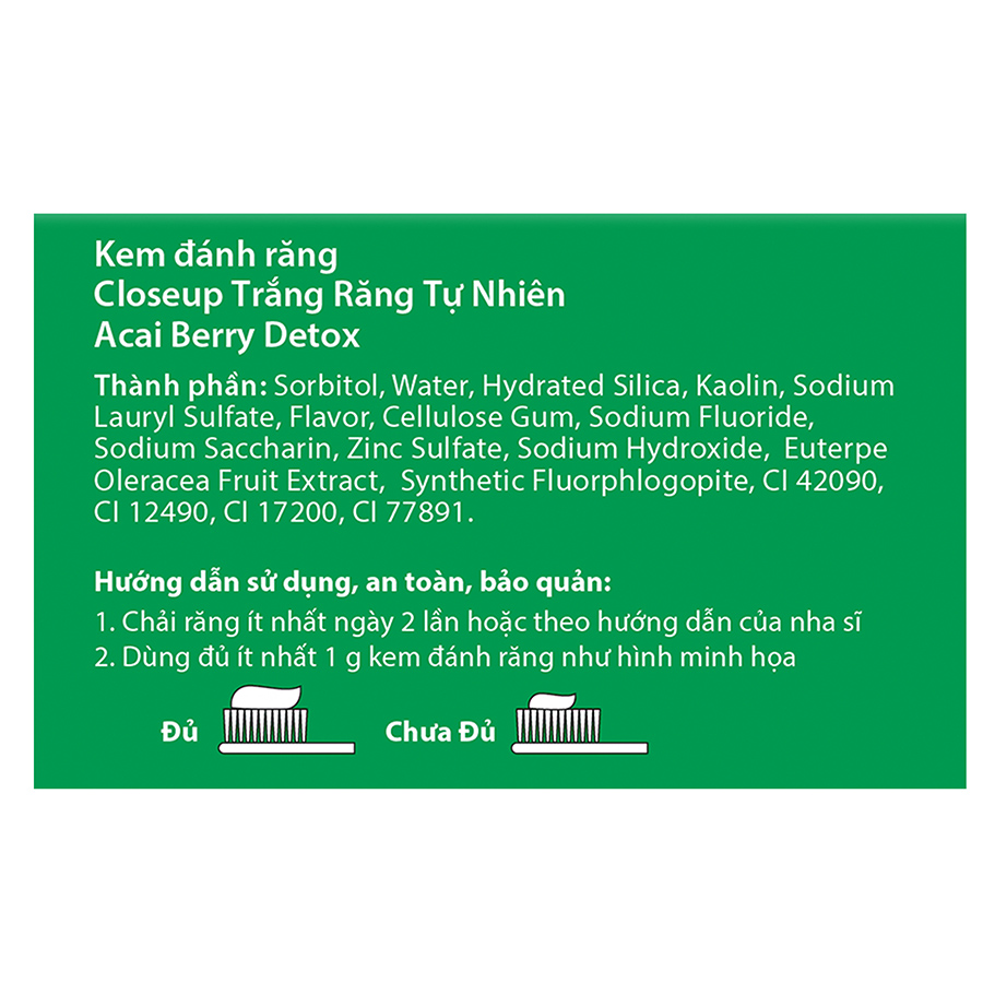 Combo 3 Kem đánh răng Closeup Trắng Răng Tự Nhiên Acai Berry detox 230 g