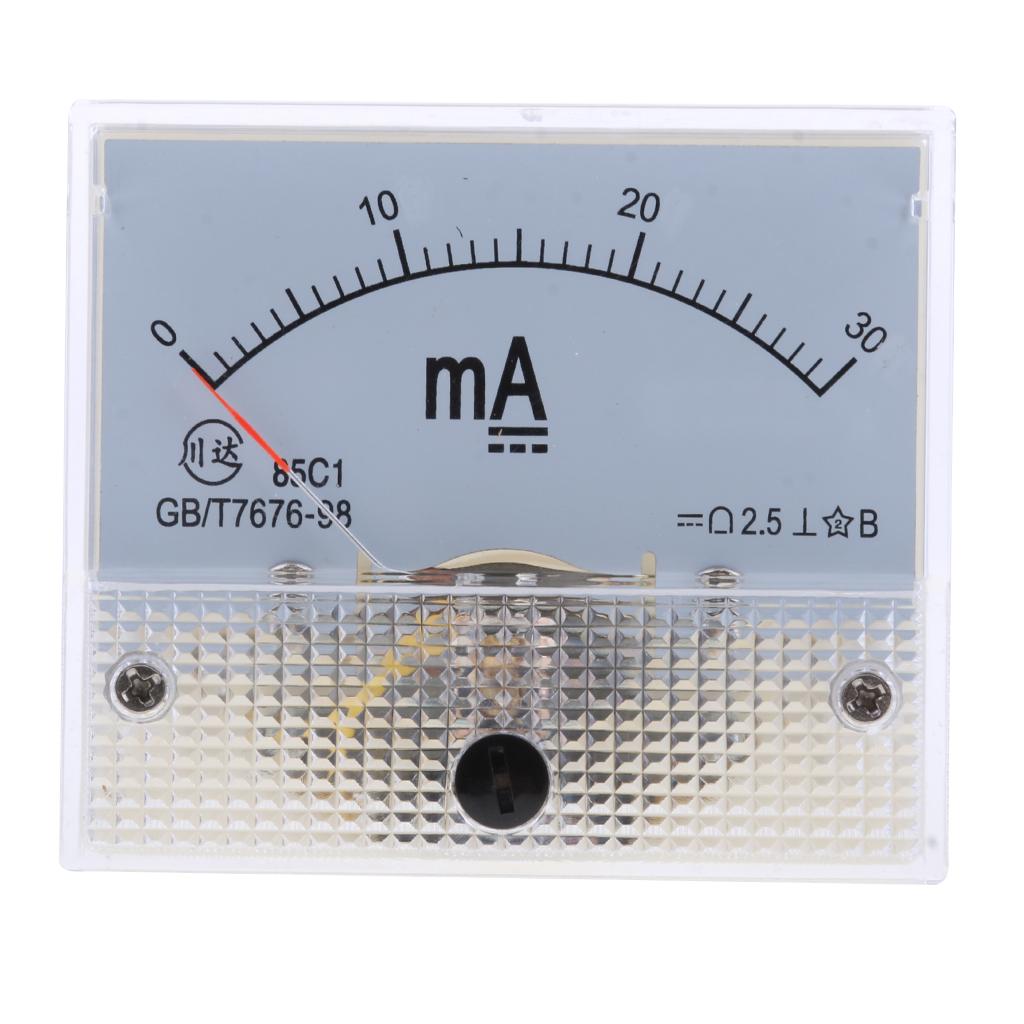2x Ranges DC 0-30mA & 0-20A Analog Amp Meter Ammeter Current Panel Class 2.5