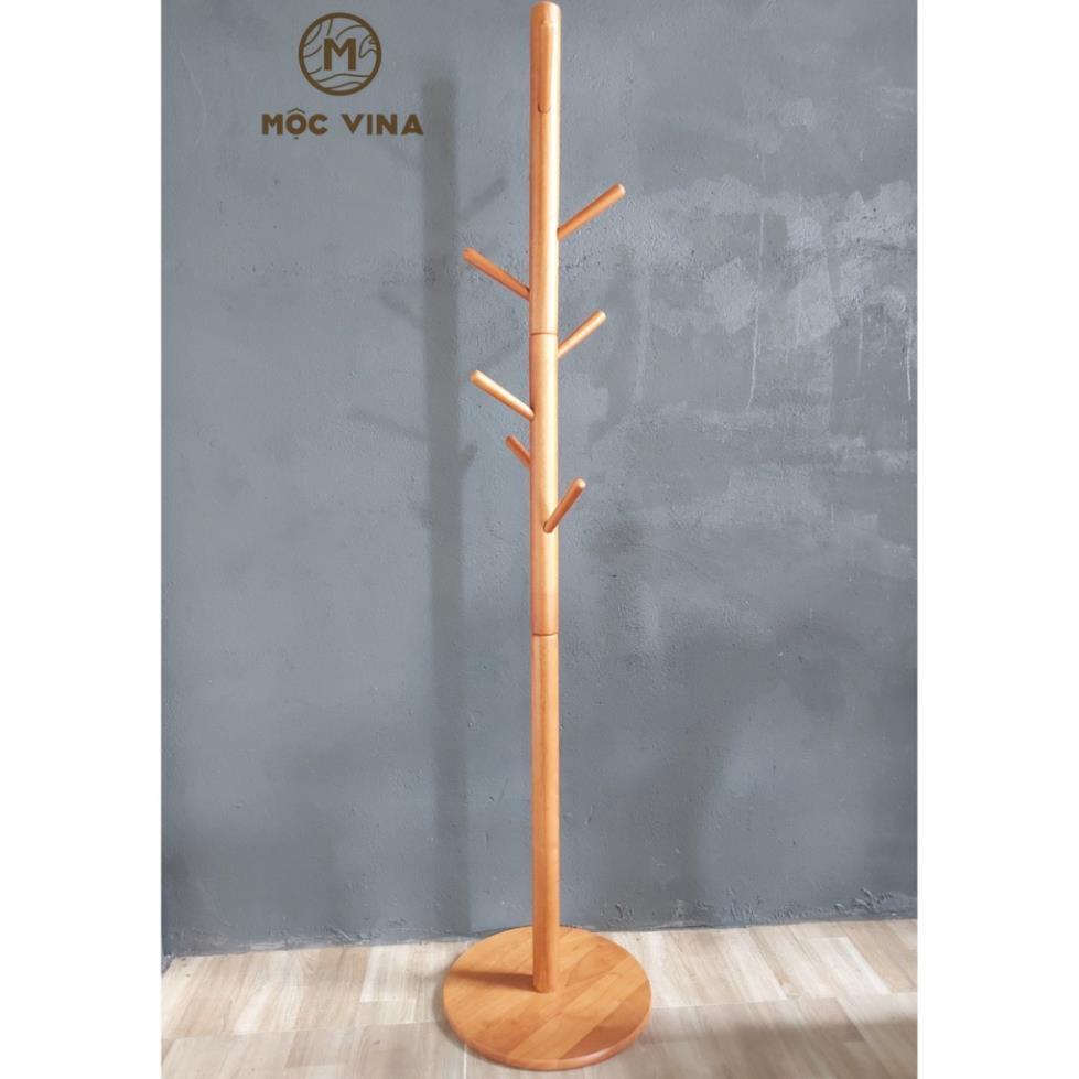 Móc treo cao su đế tròn Quần Áo Gỗ Phong Cách Hàn Quốc KT 175cm x 37cm x 37cm Mộc Vina