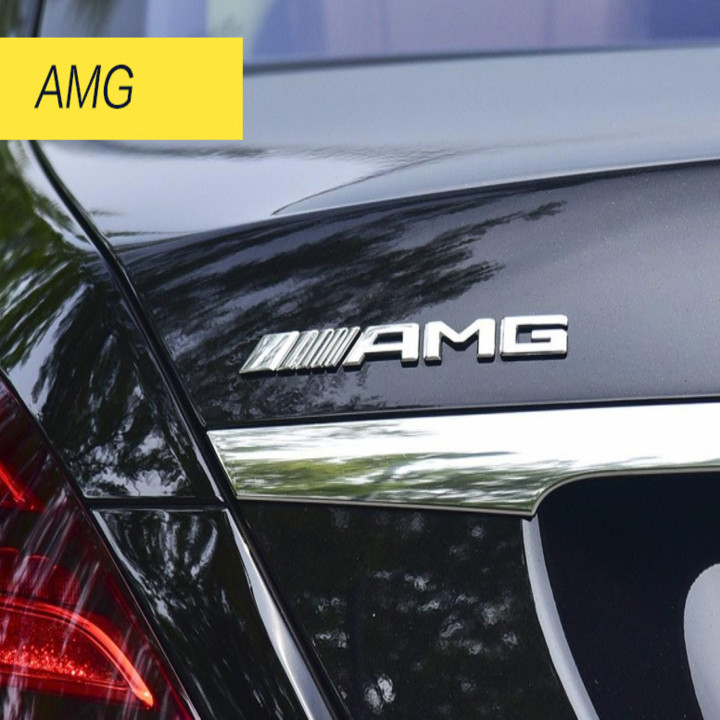 Decal Logo 3D Chữ Nổi AMG Dán Đuôi Xe Ô Tô