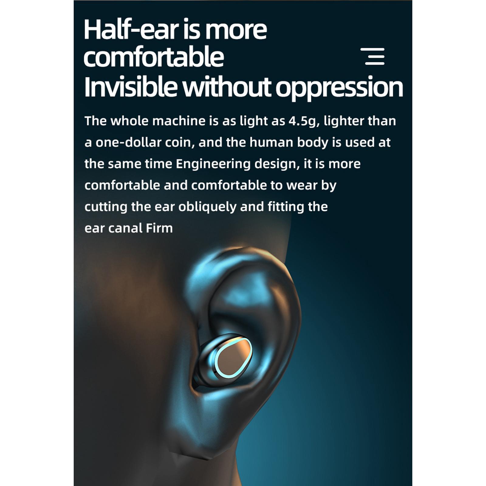 Wireless Earbuds Stereo Headphones in-Ear Built in Mic Headset for Sport