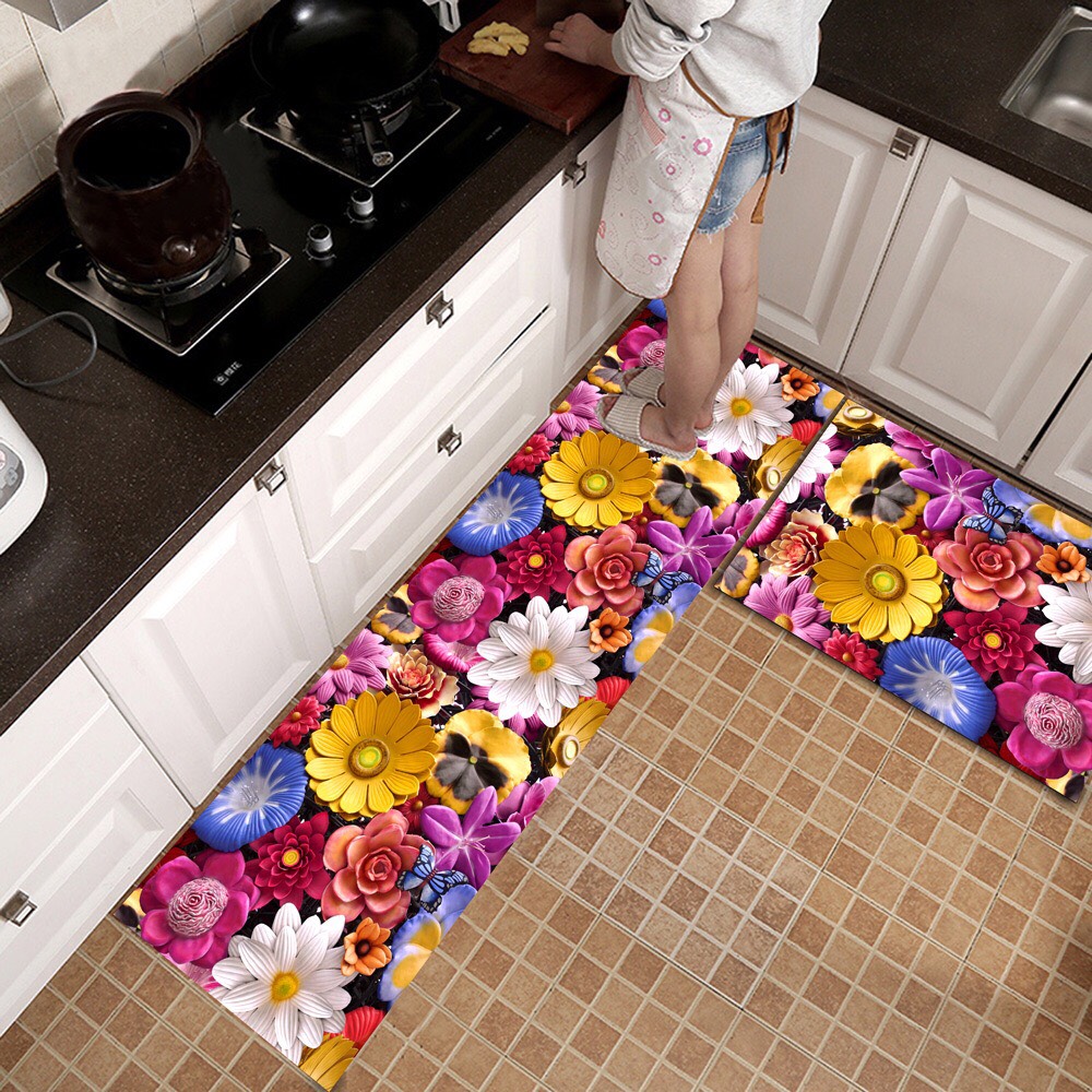 Bộ thảm bếp nỉ nhung lì cao cấp không bám bụi, dễ dàng vệ sinh TB36 họa tiết dễ thương