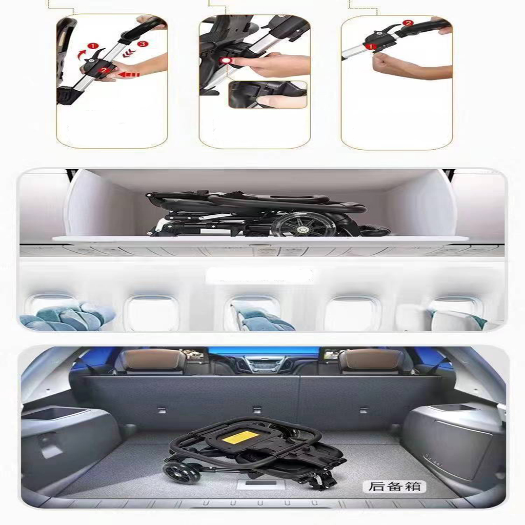 Xe Đẩy Gấp Gộn Đảo Chiều Cao Cấp Hỗ Trợ Bé Đi Du Lịch