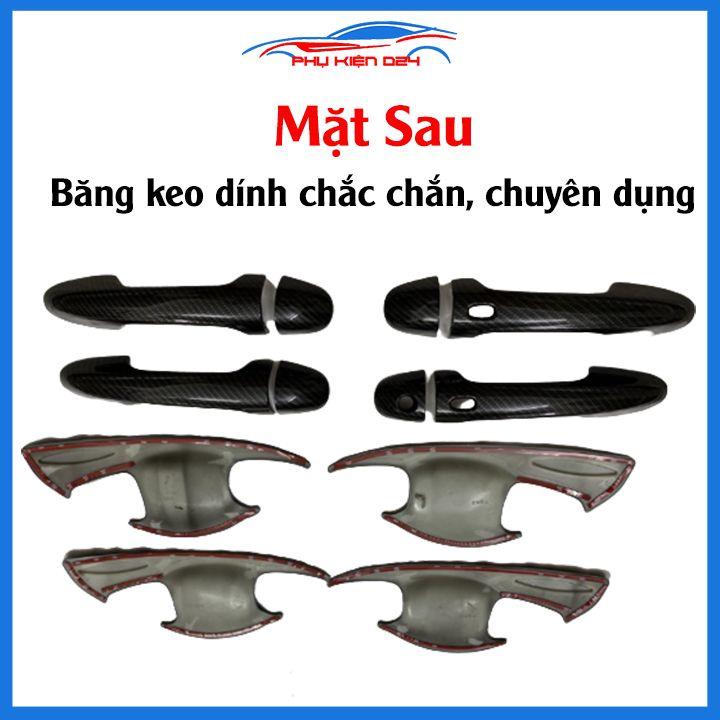 Ốp tay hõm Fortuner 2017-2018-2019-2020-2021-2022 vân carbon, mạ crom chống trầy bảo vệ cửa xe ô tô