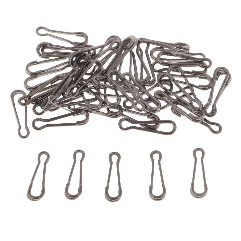 200x Carp Fishing Tackle Swivels Quick Change Hawaiian Snaps Clips Rig Rings