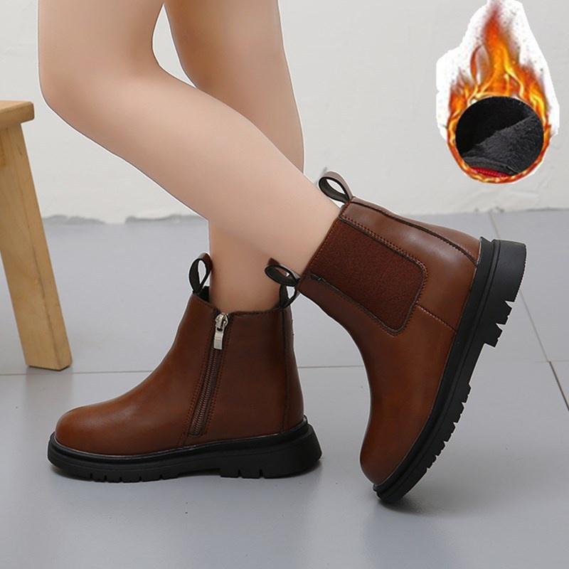 Giày Cao Cổ Bé Gái Dễ Thương Da Mềm Phong Cách Hàn Quốc Cho Bé Từ 1 Tuổi Đến 15 Tuổi Size 27-37