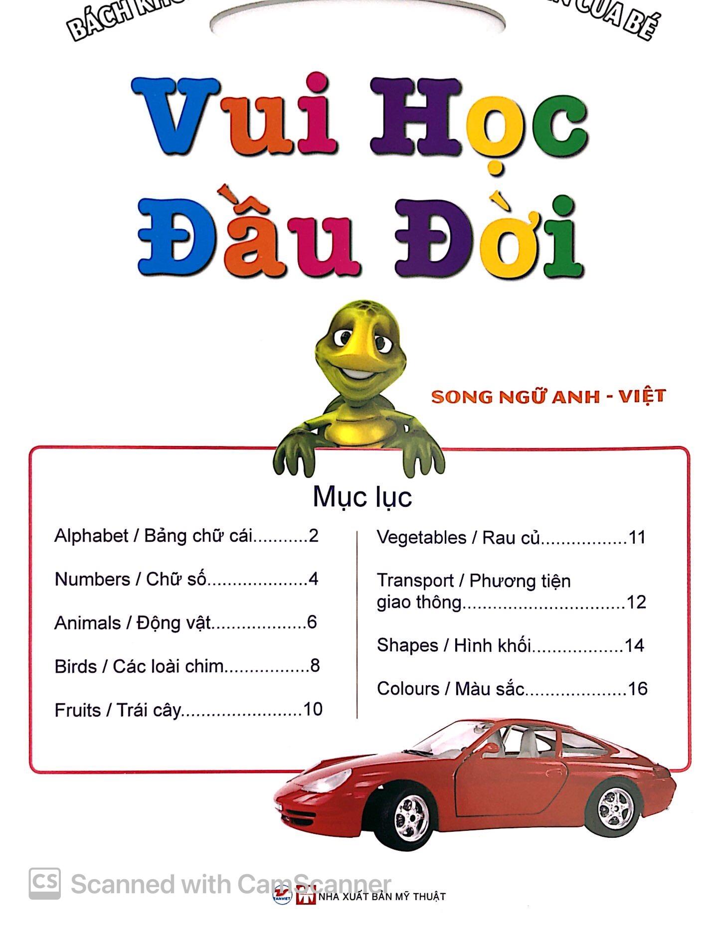 Vui học đầu đời- Song ngữ Anh - Việt: Dành cho trẻ 3 Tuổi