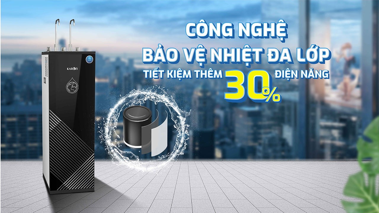 Máy lọc nước nóng lạnh 2 vòi 3 chế độ 11 lõi công nghệ Block Karofi KAD-R35 - Lắp đặt toàn quốc - Hàng chính hãng