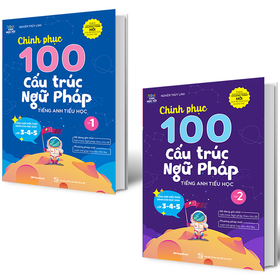 Combo 2 Cuốn: Chinh Phục 100 Cấu Trúc Ngữ Pháp Tiếng Anh Tiểu Học - Tập 1&amp;2