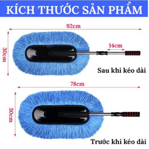 Chổi lau bụi xe ô tô sợi dầu chuyên dụng Cán có thể kéo dài