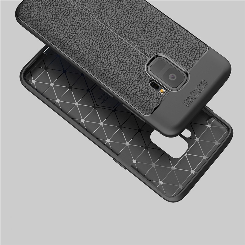 Ốp lưng silicon dẻo giả da Auto Focus cao cấp dành cho Samsung S9 - Hàng chính hãng
