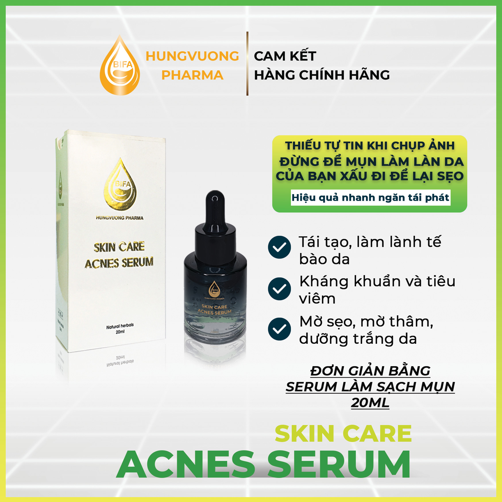 Serum hỗ trợ trị mụn và dưỡng da Bifa